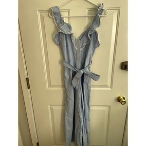 NEW Light blue with white lace jumpsuit